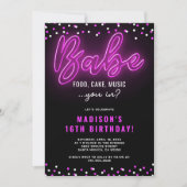 ガール10代のネオンベバースデーパーティー 招待状 (正面)