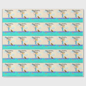 ガール10代のパドルボードハッピーバースデーパーソナライズされた ラッピングペーパー (フラット)