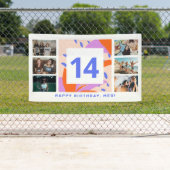 ガール10代のフォトコラージュハッピーバースデーパーティー 横断幕 (インサイチュ)