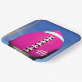 ガール10代のブルースカイゴールポストピンクサッカー ペーパープレート (傾斜あり)