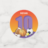 ガール10th誕生日スポーツボール コンフェッティ (スモール正面)