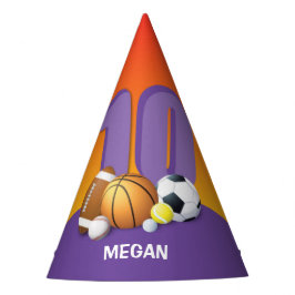 ガール10th誕生日スポーツボール パーティーハット