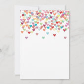 ガール10th誕生日ハート紙吹雪レインボーグリッター 招待状 (裏面)