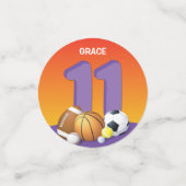 ガール11誕生日スポーツボール コンフェッティ (スモール正面)