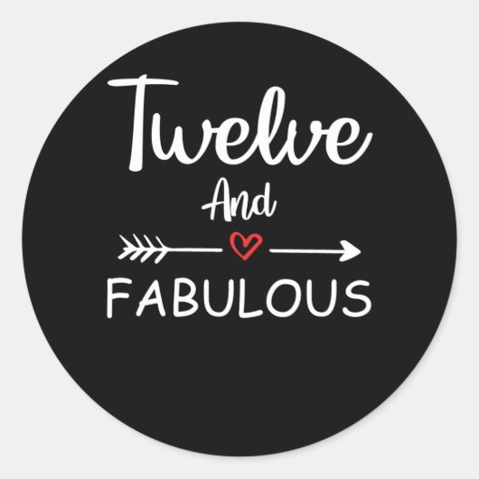 ガール12歳誕生日12歳誕生日ガール ラウンドシール (正面)