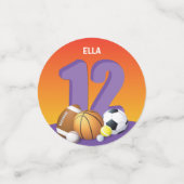 ガール12th誕生日スポーツボール コンフェッティ (スモール正面)