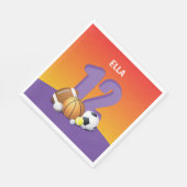 ガール12th誕生日スポーツボール スタンダードランチョンナプキン (角)