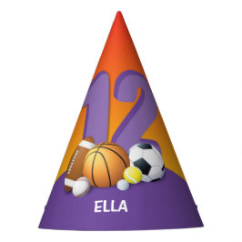 ガール12th誕生日スポーツボール パーティーハット