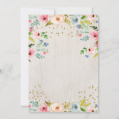 ガール1stバースデーディア〔雄ジカの〕枝角素朴ワイルドワン 招待状 (裏面)