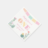 ガール1st誕生日パーティー，タコについて最初のフィエスタ スタンダードカクテルナプキン (角)