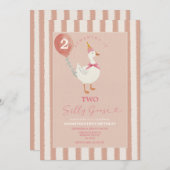 ガール2ndバースデーグース間抜け招待状 招待状 (正面/裏面)