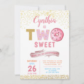 ガール2nd誕生日招待状ツスイートドーナツパーティー 招待状 (正面)