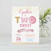 ガール2nd誕生日招待状ツスイートドーナツパーティー 招待状 (スタンド正面)