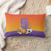 ガール5th誕生日スポーツボール ランバークッション (ブランケット)
