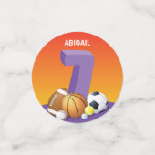 ガール7th誕生日スポーツボール コンフェッティ (スモール正面)