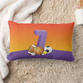 ガール7th誕生日スポーツボール ランバークッション (ブランケット)