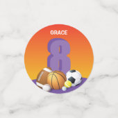 ガール8th誕生日スポーツボール コンフェッティ (スモール正面)