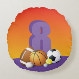 ガール8th誕生日スポーツボール ラウンドクッション