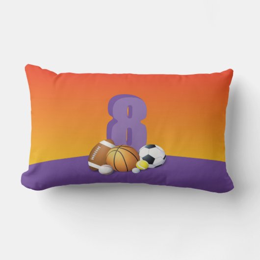 ガール8th誕生日スポーツボール ランバークッション (正面)