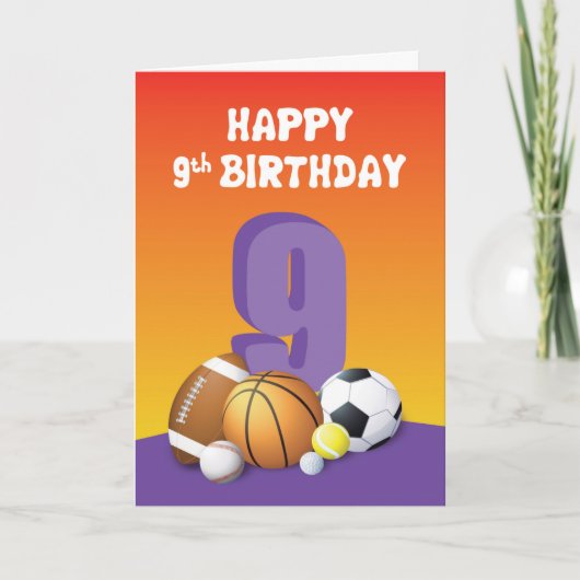 ガール9th誕生日スポーツボール カード (正面)
