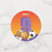 ガール9th誕生日スポーツボール コンフェッティ (スモール正面)