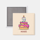 ガール9th誕生日, 9オンスイートピンクケーキ マグネット (正面/裏面)