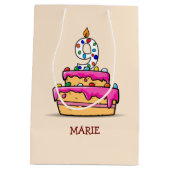 ガール9th誕生日, 9オンスイートピンクケーキ ミディアムペーパーバッグ (裏面)