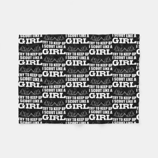 ガール・アドベンチャーのようなスカウト  フリースブランケット (正面(横))