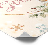 ガール・ウィンター・ベイビー・シャワーのスノーフレークを振りかける ポスター (角)