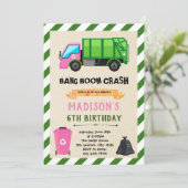 ガール·ガベージ·トラックの誕生日の招待 招待状 (スタンド正面)