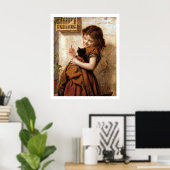 ガール・キティ・キャット・バード・ヴィンテージ・ポスター ポスター (ホームオフィス)