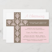 ガール《キリスト教》洗礼式や命名式招待状 招待状 (正面/裏面)