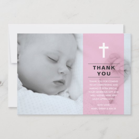 ガール《キリスト教》洗礼式や命名式/バプティスマサンキューカード サンキューカード (正面)