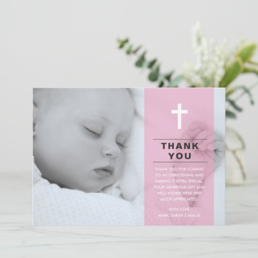 ガール《キリスト教》洗礼式や命名式/バプティスマサンキューカード サンキューカード (スタンド正面)