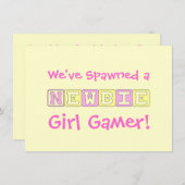 ガール·ゲーマー·ベビー·シャワー 招待状 (正面/裏面)