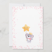 ガール・コアラ熊ベビーシャワービンゴカード 招待状 (裏面)