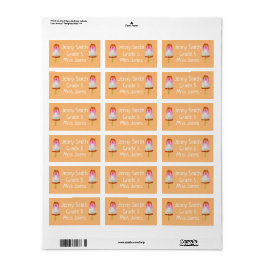 ガール・コーラ・ポプシクルの名前の学校の本ラベル ラベル