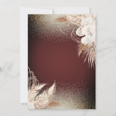 ガール シルエット, フラワーズ ボヘミアン パンパス グラス 招待状 (裏面)