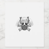 ガール スカルとクロスボーンズ ワインラベル (シングルラベル)