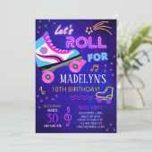 ガール スケート レッツ ロール バースデー 招待状 (スタンド正面)