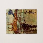 ガール&トナカイ葉書 ジグソーパズル (横)