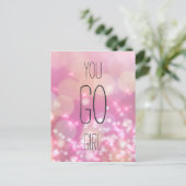 ガール・パワー - ピンクのスパークル 誘導名言 ポストカード (スタンド正面)