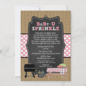 ガール ベイビーQ スプリンクル, BBQ ベイビーシャワー, BABY Q 招待状 (正面)