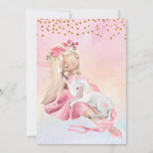 ガール&ベビーユニコーン誕生日パーティー 招待状 (裏面)