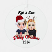 ガール&ボーイカップルオーナメント メタルオーナメント (正面)