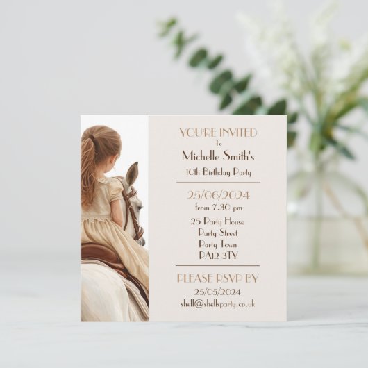 ガール&ポニー誕生日パーティー 招待状 (スタンド正面)