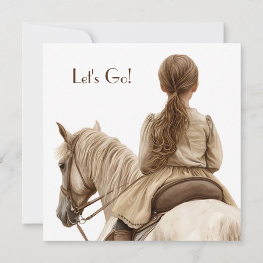 ガール&ポニー誕生日パーティー 招待状 (裏面)