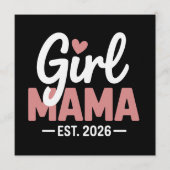 ガール ママ エスト 2026 妊娠 発表 新しいママに  招待状 (正面)