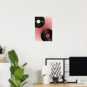「ガール、レコードをかけて」ビニール音楽レコード ポスター (ホームオフィス)