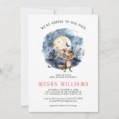 ガール・ワーウルフ | ハロウィーンの赤ちゃんシャワー 招待状 (正面)